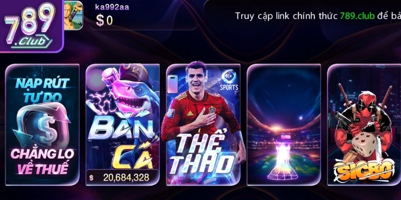 Giới thiệu sảnh Bắn Cá 789club