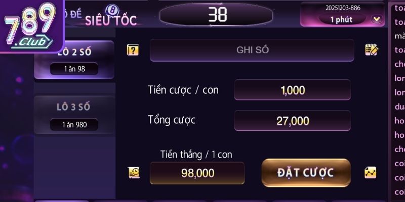 Đặt số nhanh theo gợi ý thông minh